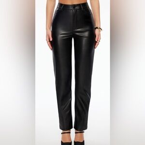 Dynamite Black Faux Leather Trousers